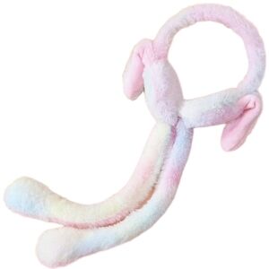 Plush Pastel Bunny Earmuffs Headband for Kids - Pink Multicolor